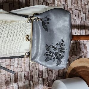 Elle Jae Gypset Elegant Gray Floral Women's Bag Crossbody